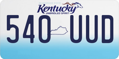 KY license plate 540UUD
