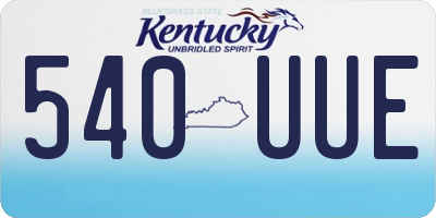 KY license plate 540UUE