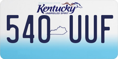 KY license plate 540UUF