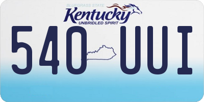KY license plate 540UUI