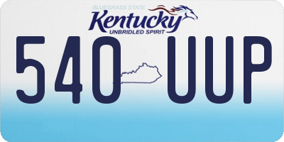 KY license plate 540UUP