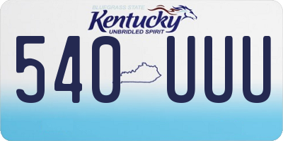 KY license plate 540UUU