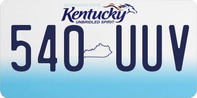 KY license plate 540UUV