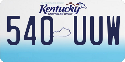 KY license plate 540UUW