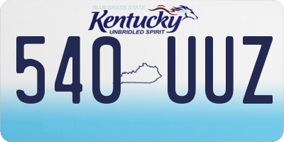 KY license plate 540UUZ