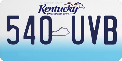 KY license plate 540UVB