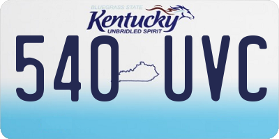 KY license plate 540UVC
