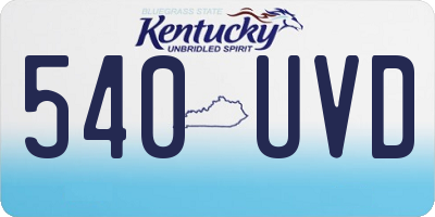 KY license plate 540UVD