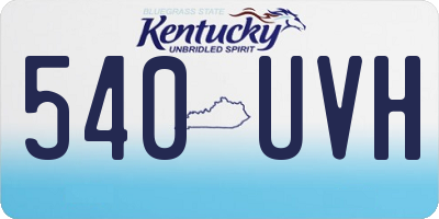 KY license plate 540UVH