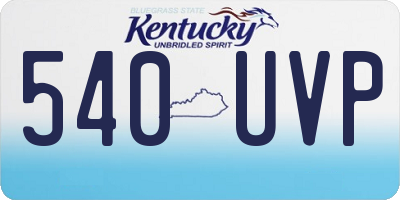 KY license plate 540UVP