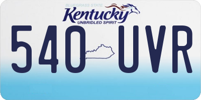 KY license plate 540UVR
