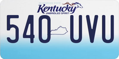 KY license plate 540UVU