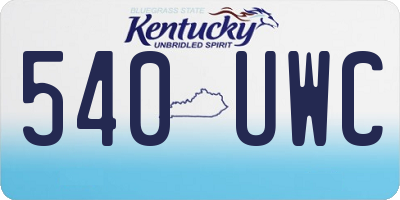 KY license plate 540UWC