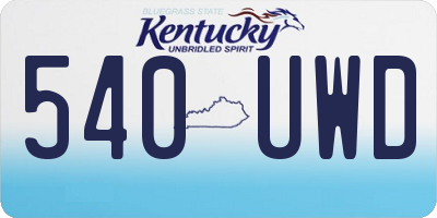 KY license plate 540UWD