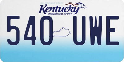 KY license plate 540UWE