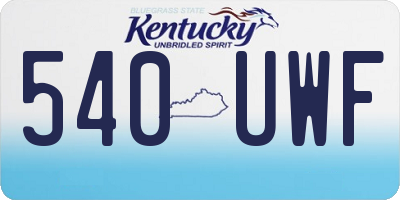 KY license plate 540UWF