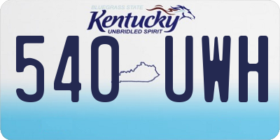 KY license plate 540UWH
