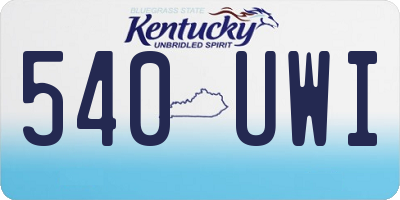 KY license plate 540UWI