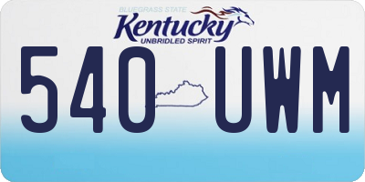 KY license plate 540UWM