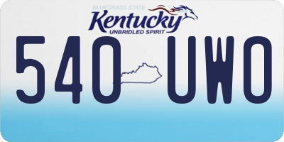 KY license plate 540UWO