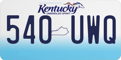 KY license plate 540UWQ