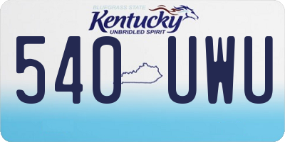 KY license plate 540UWU