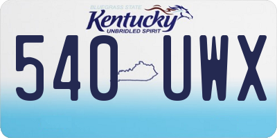 KY license plate 540UWX