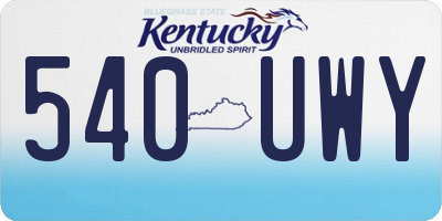 KY license plate 540UWY