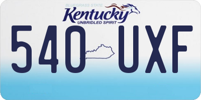 KY license plate 540UXF