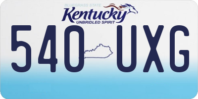 KY license plate 540UXG