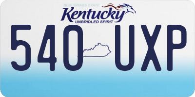 KY license plate 540UXP