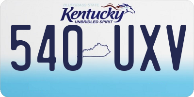 KY license plate 540UXV
