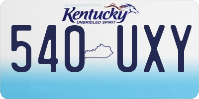 KY license plate 540UXY