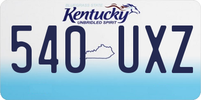 KY license plate 540UXZ