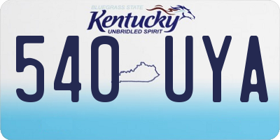 KY license plate 540UYA