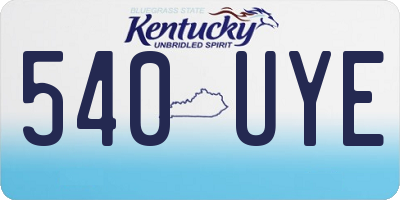 KY license plate 540UYE