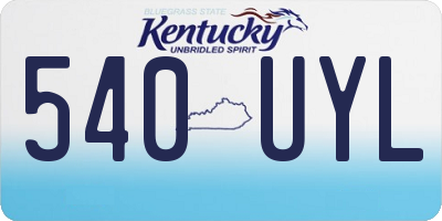 KY license plate 540UYL