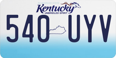 KY license plate 540UYV