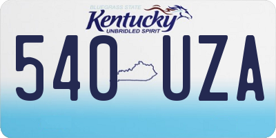 KY license plate 540UZA