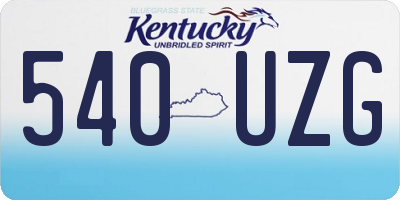 KY license plate 540UZG