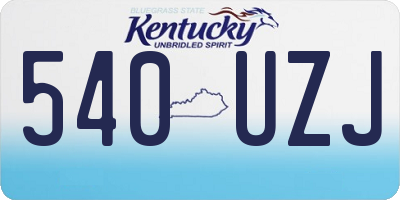 KY license plate 540UZJ