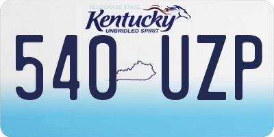 KY license plate 540UZP