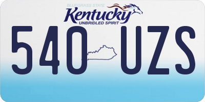 KY license plate 540UZS