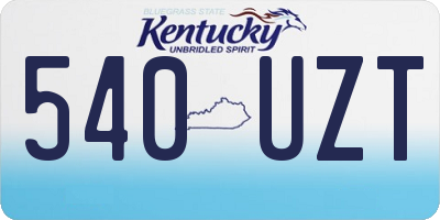 KY license plate 540UZT