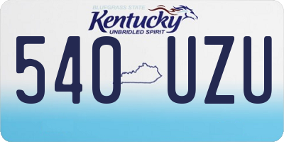KY license plate 540UZU