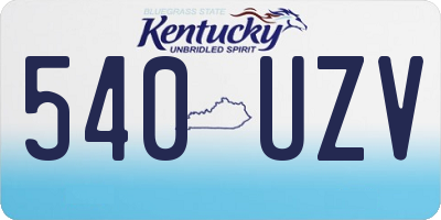 KY license plate 540UZV