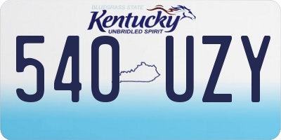 KY license plate 540UZY