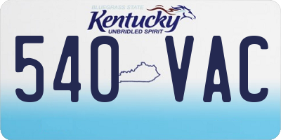KY license plate 540VAC