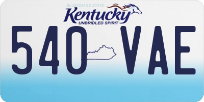 KY license plate 540VAE