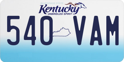 KY license plate 540VAM
